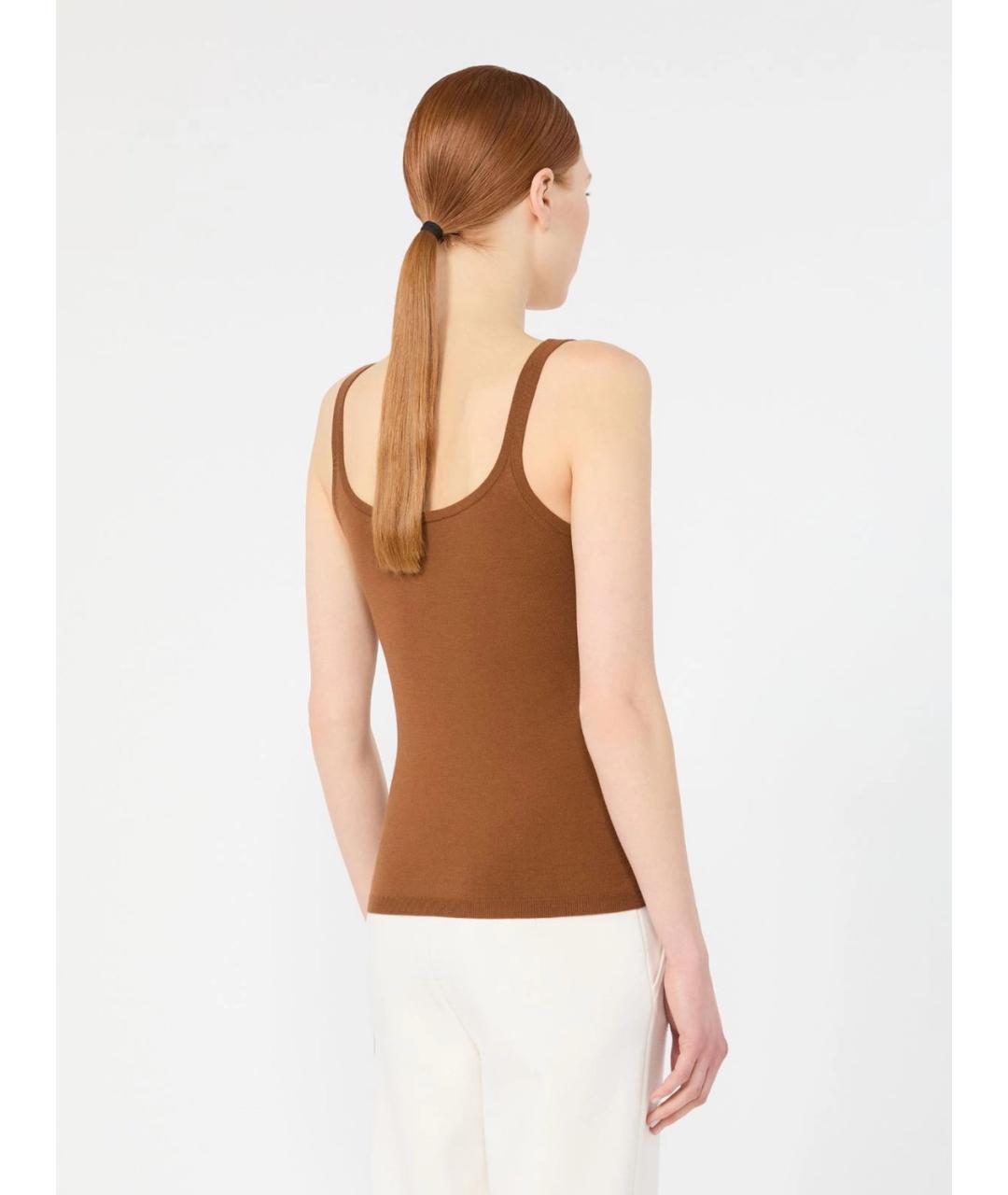 MAX MARA Коричневая шерстяная майка, фото 3
