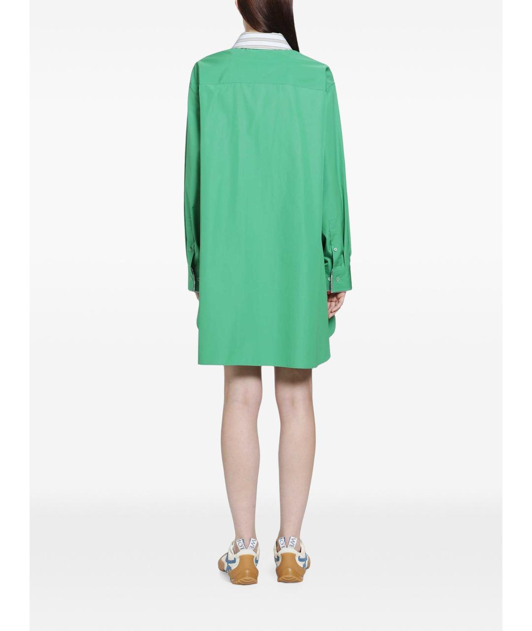 LOEWE Зеленое хлопковое повседневное платье, фото 3