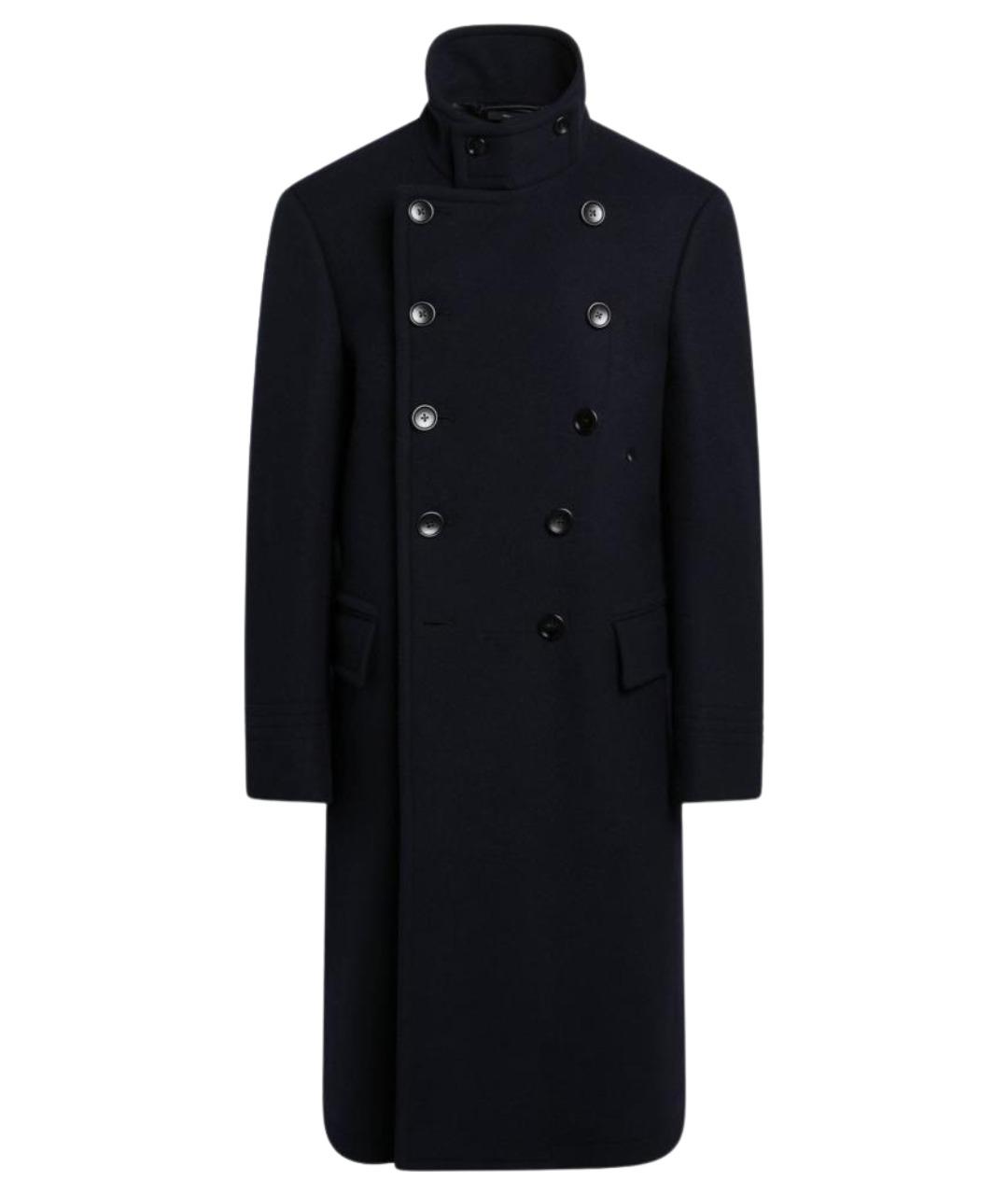 TOM FORD Темно-синее шерстяное пальто, фото 1