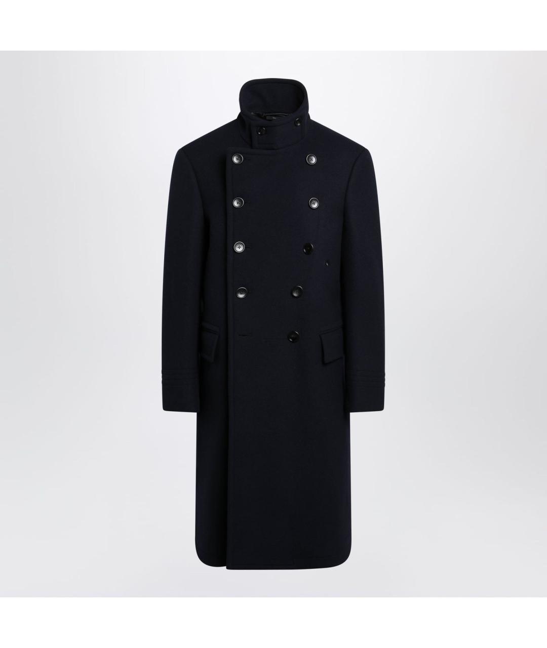 TOM FORD Темно-синее шерстяное пальто, фото 3