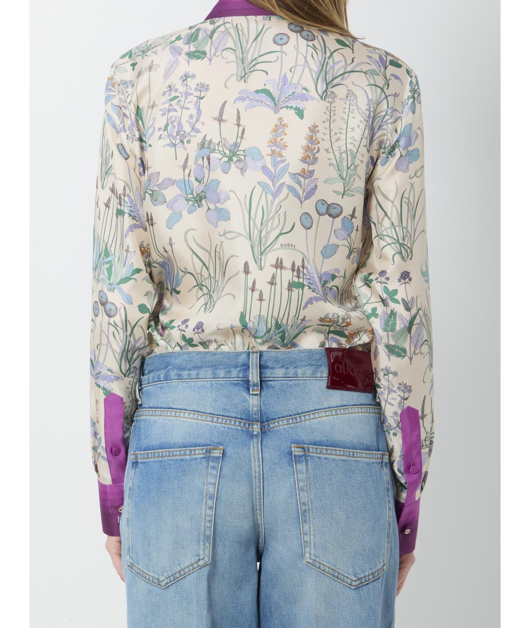 GUCCI Мульти шелковая блузы, фото 4