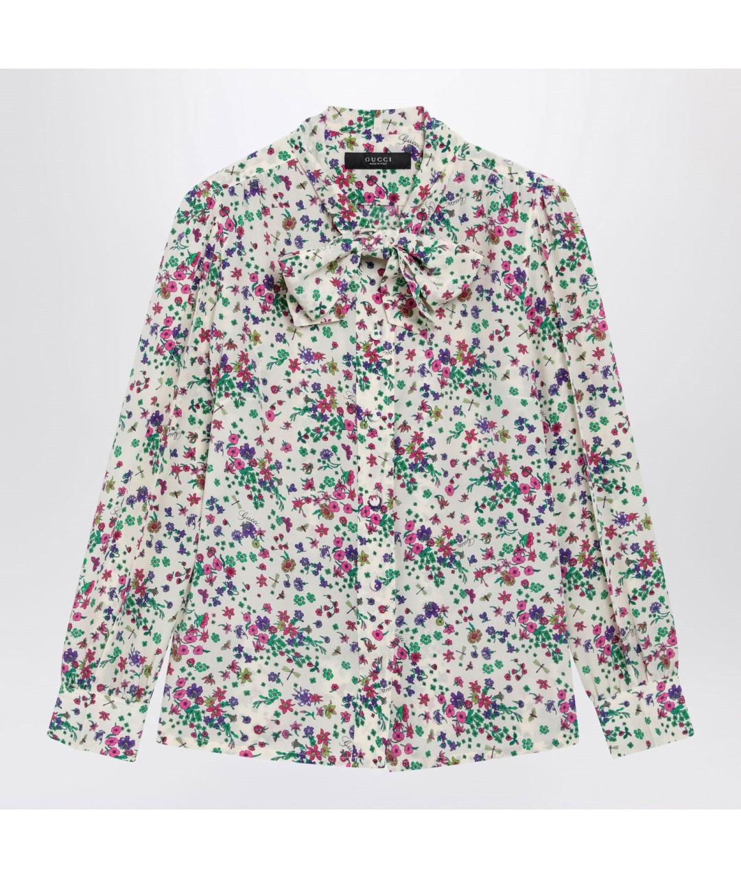 GUCCI Мульти шелковая блузы, фото 3