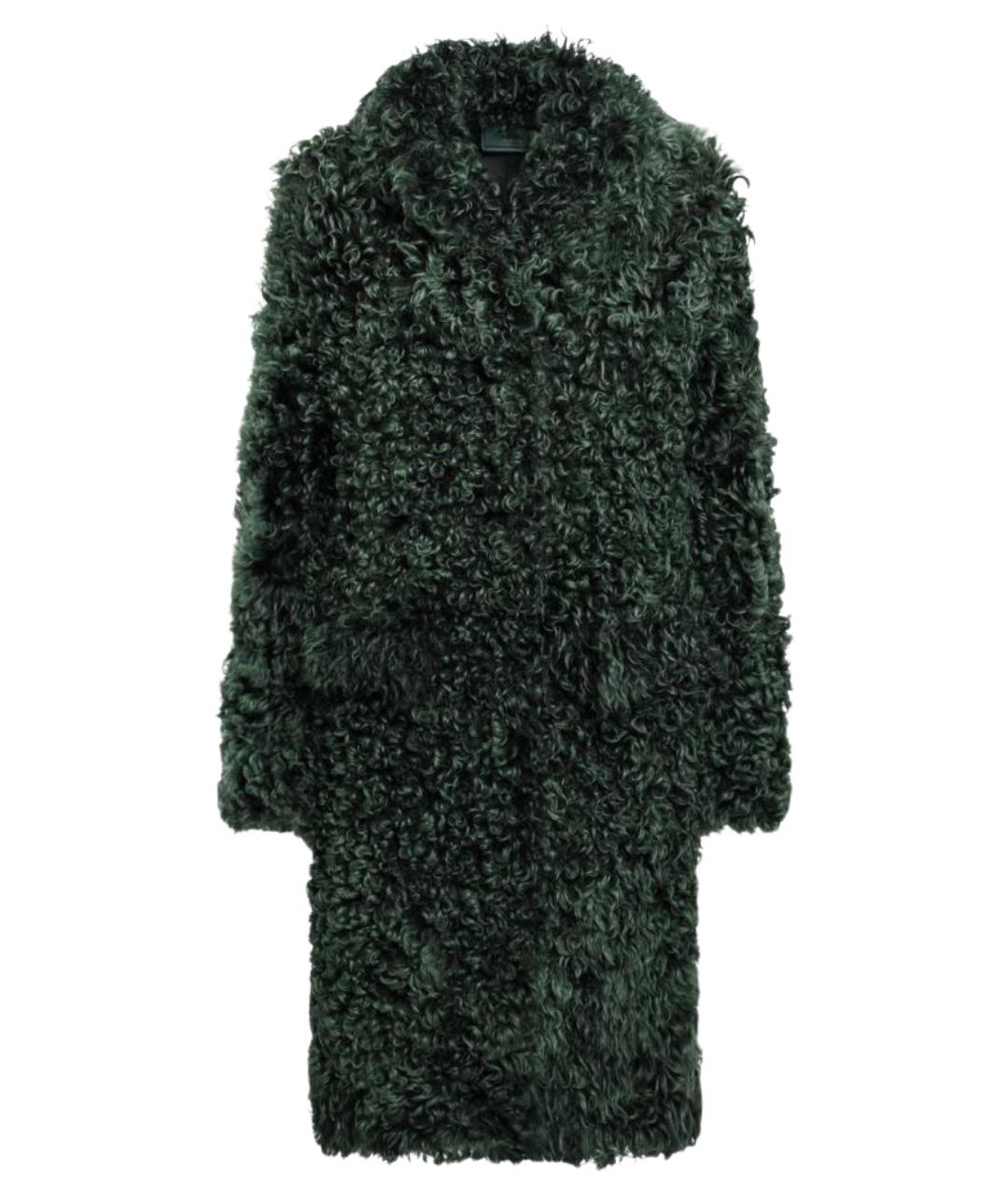 PRADA Зеленое кожаное пальто, фото 1