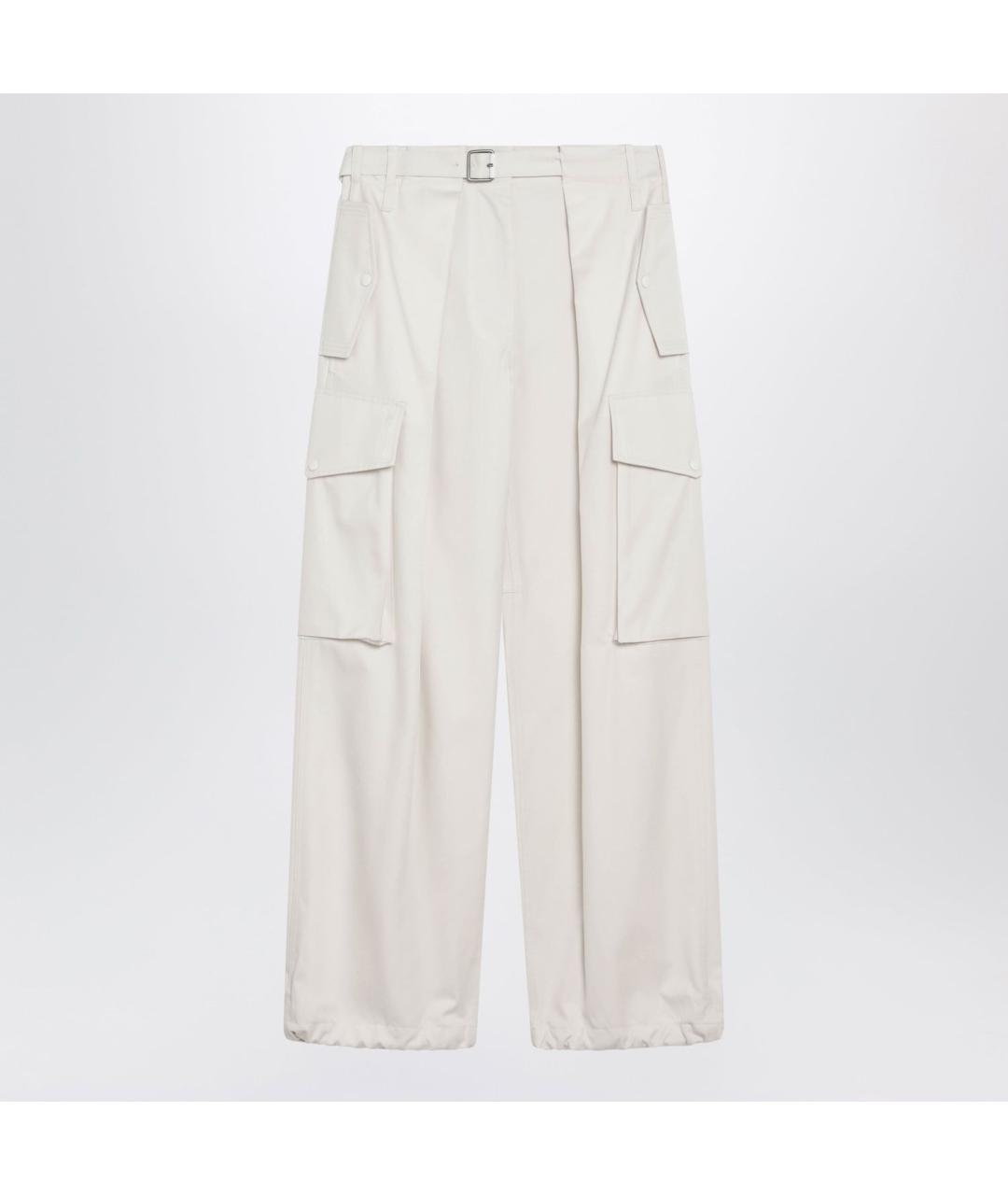 LOEWE Белые хлопковые брюки широкие, фото 3
