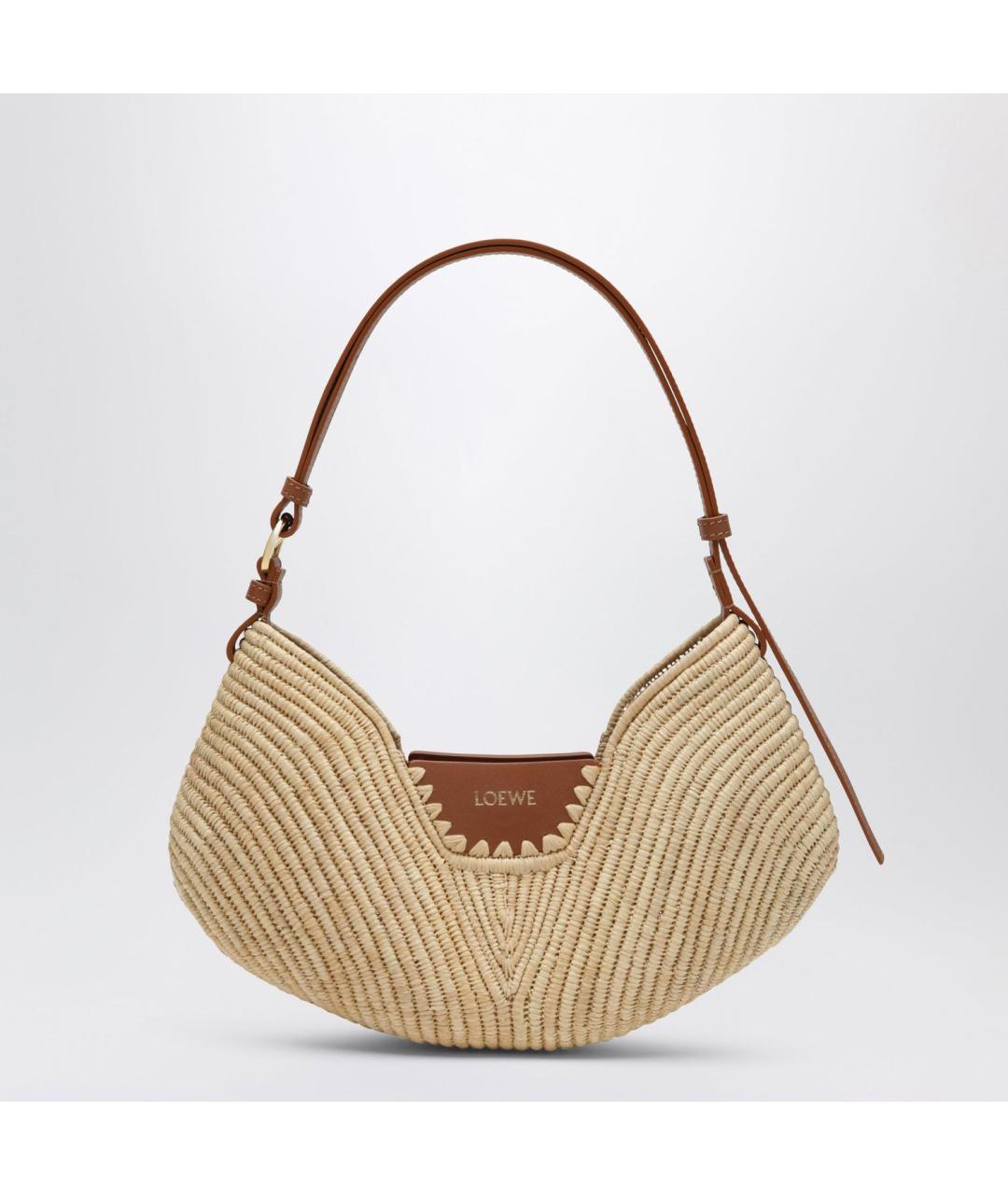 LOEWE Бежевая рафия сумка через плечо, фото 3