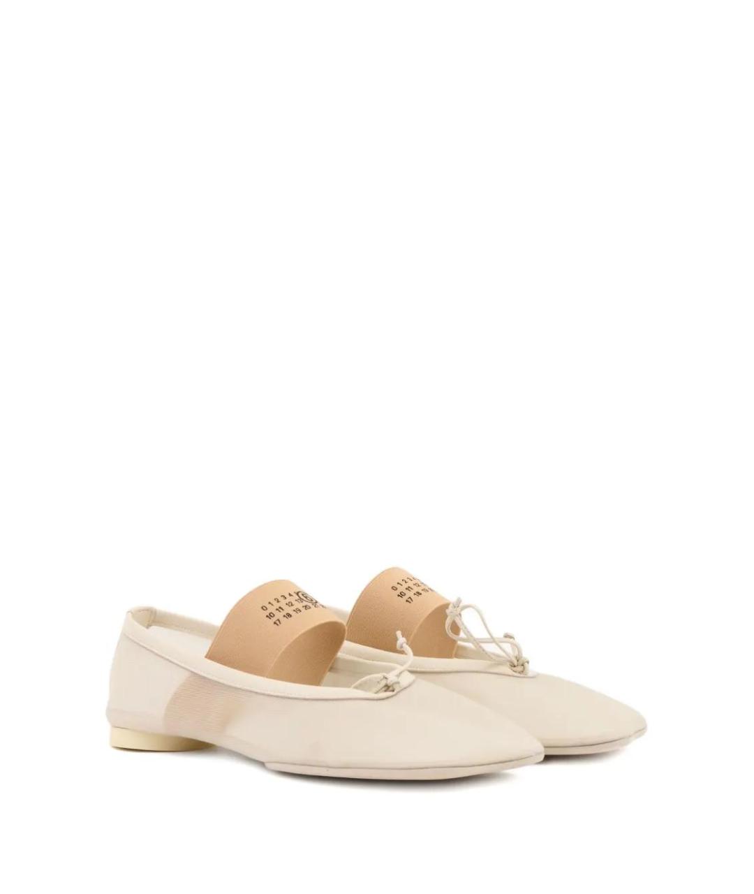 MM6 MAISON MARGIELA Бежевые синтетические балетки, фото 2