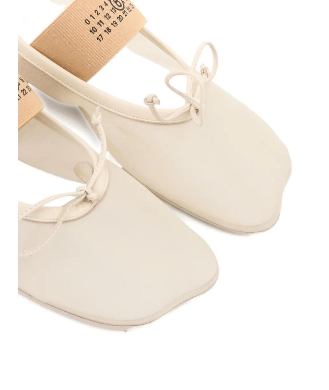 MM6 MAISON MARGIELA Бежевые синтетические балетки, фото 5