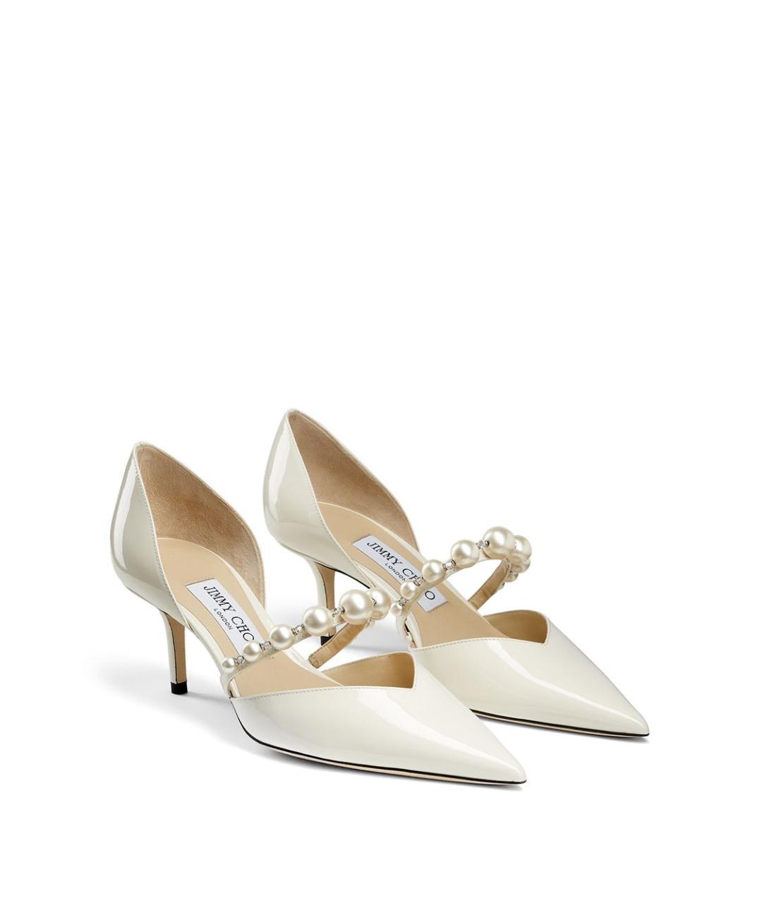 JIMMY CHOO Белые кожаные туфли, фото 2