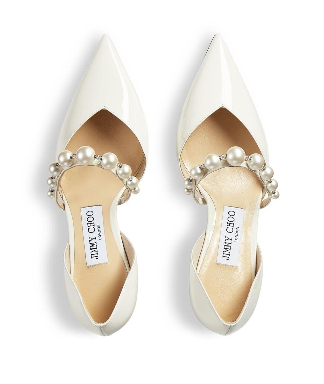 JIMMY CHOO Белые кожаные туфли, фото 3