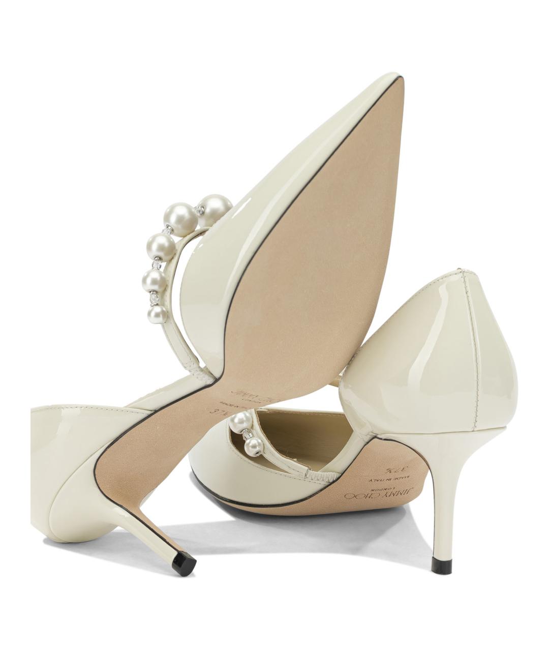 JIMMY CHOO Белые кожаные туфли, фото 5