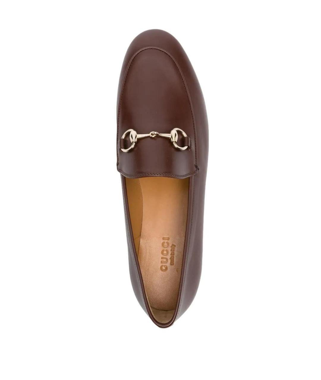 GUCCI Коричневые кожаные лоферы, фото 4