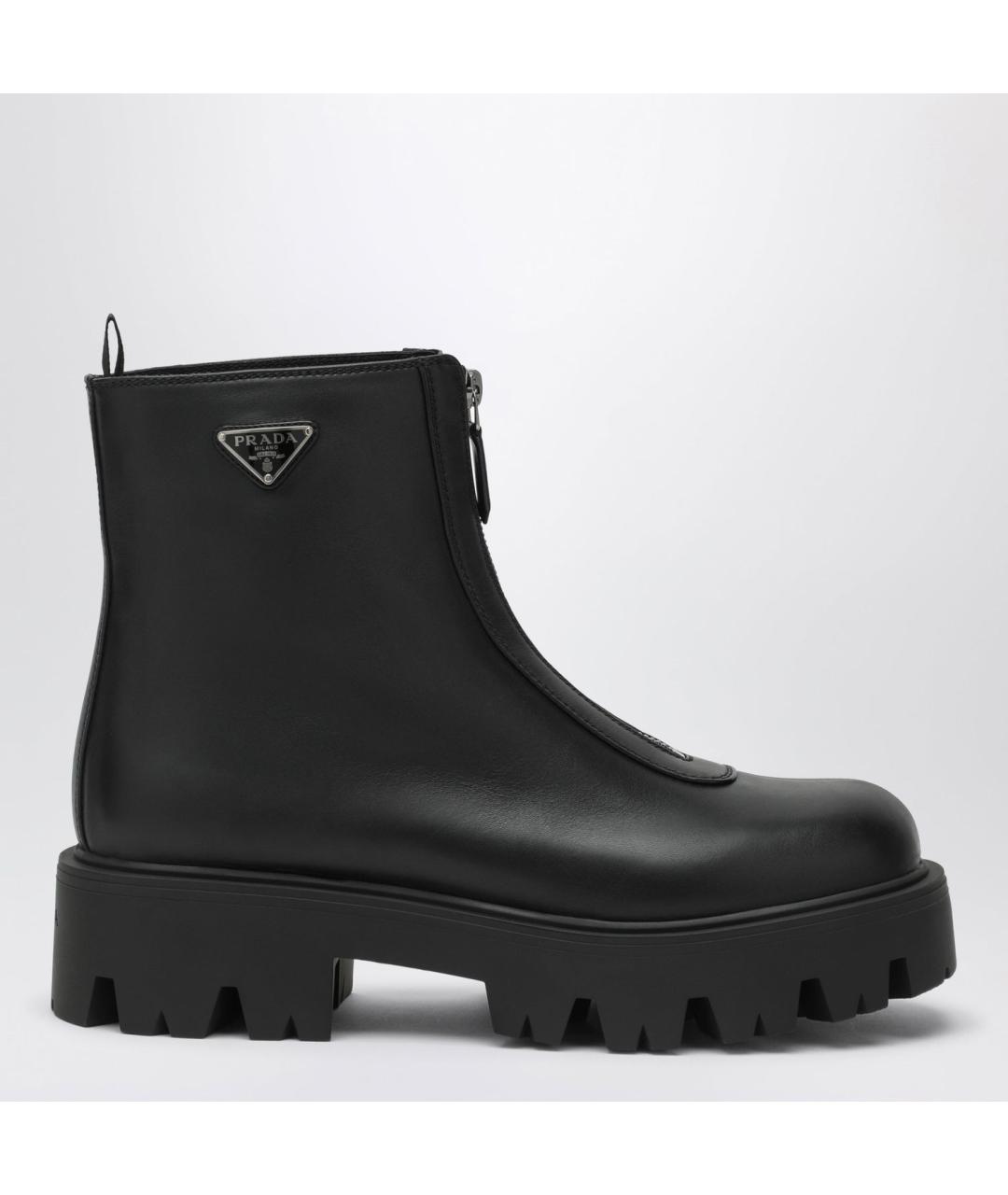 PRADA Черные кожаные ботинки, фото 3