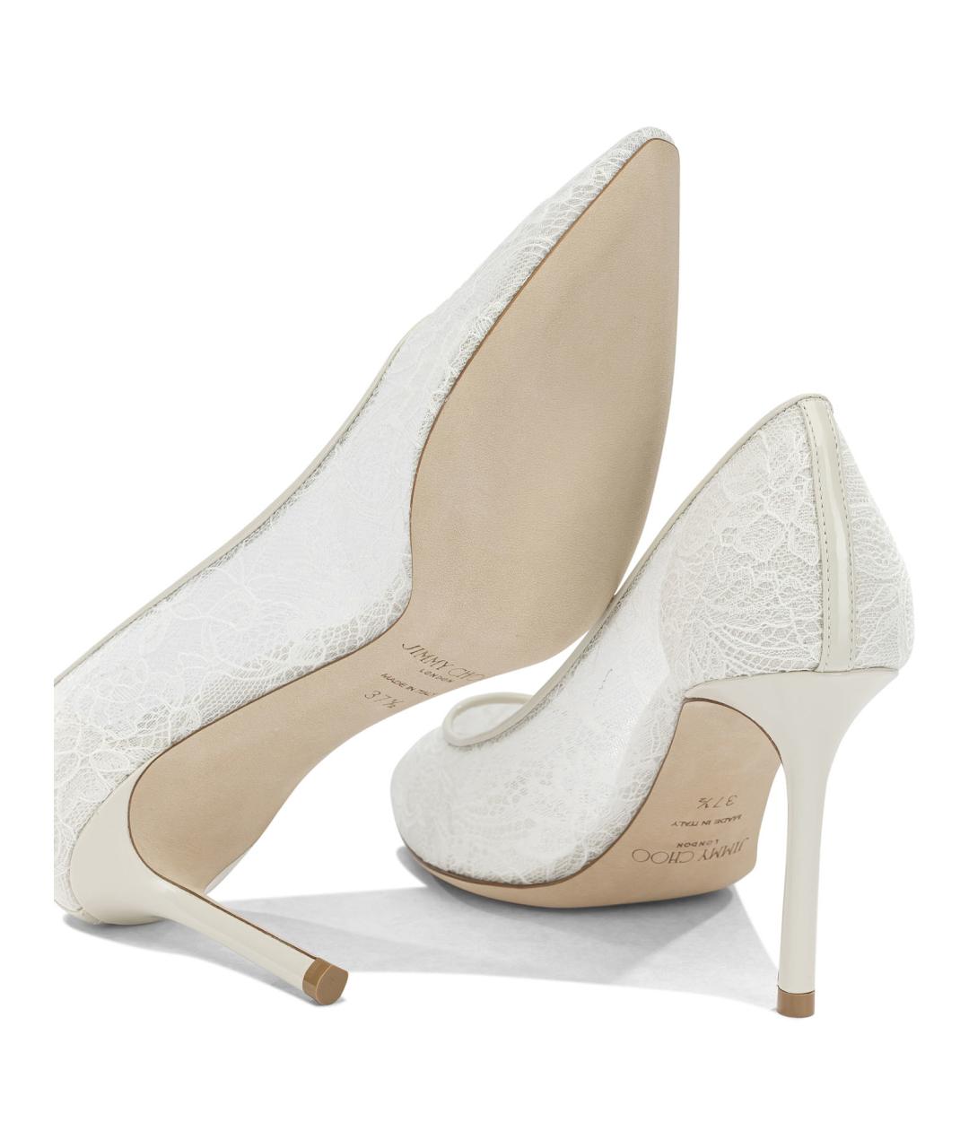 JIMMY CHOO Белые текстильные туфли, фото 5