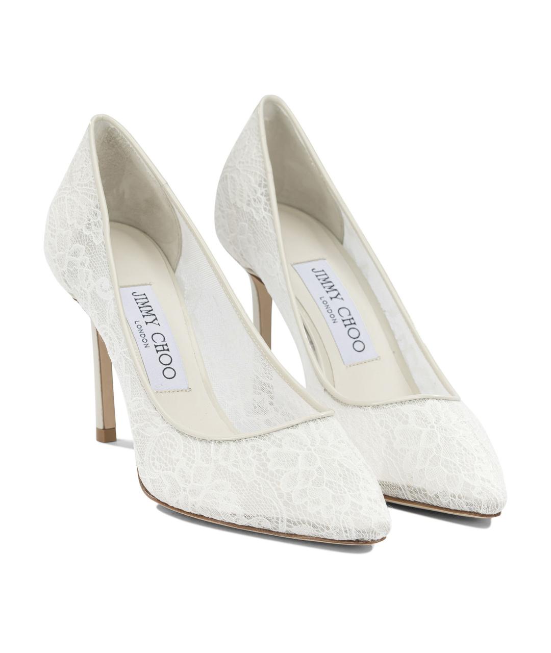 JIMMY CHOO Белые текстильные туфли, фото 2