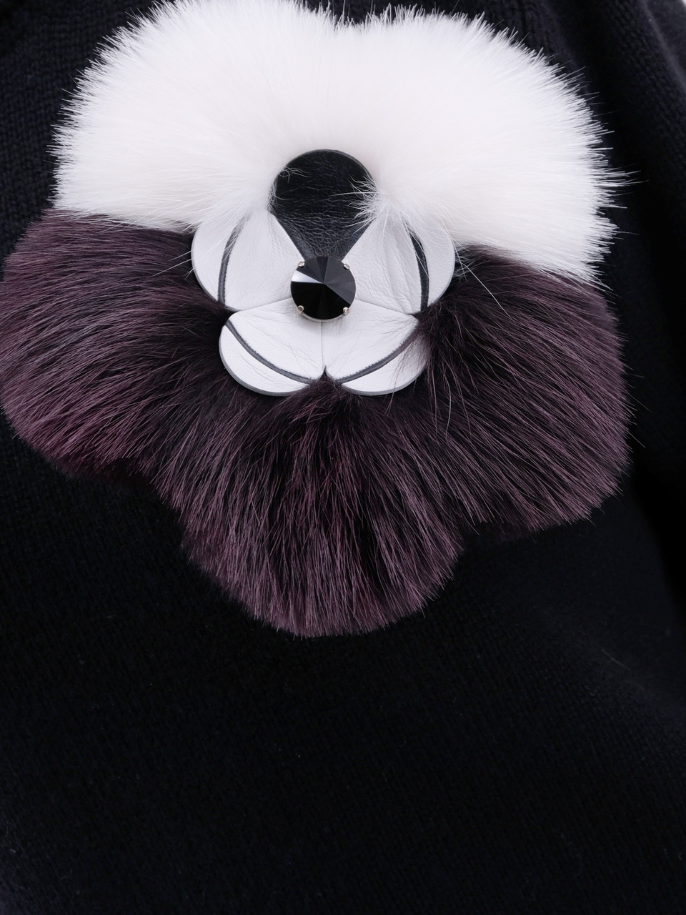 FENDI Черный кашемировый джемпер / свитер, фото 4