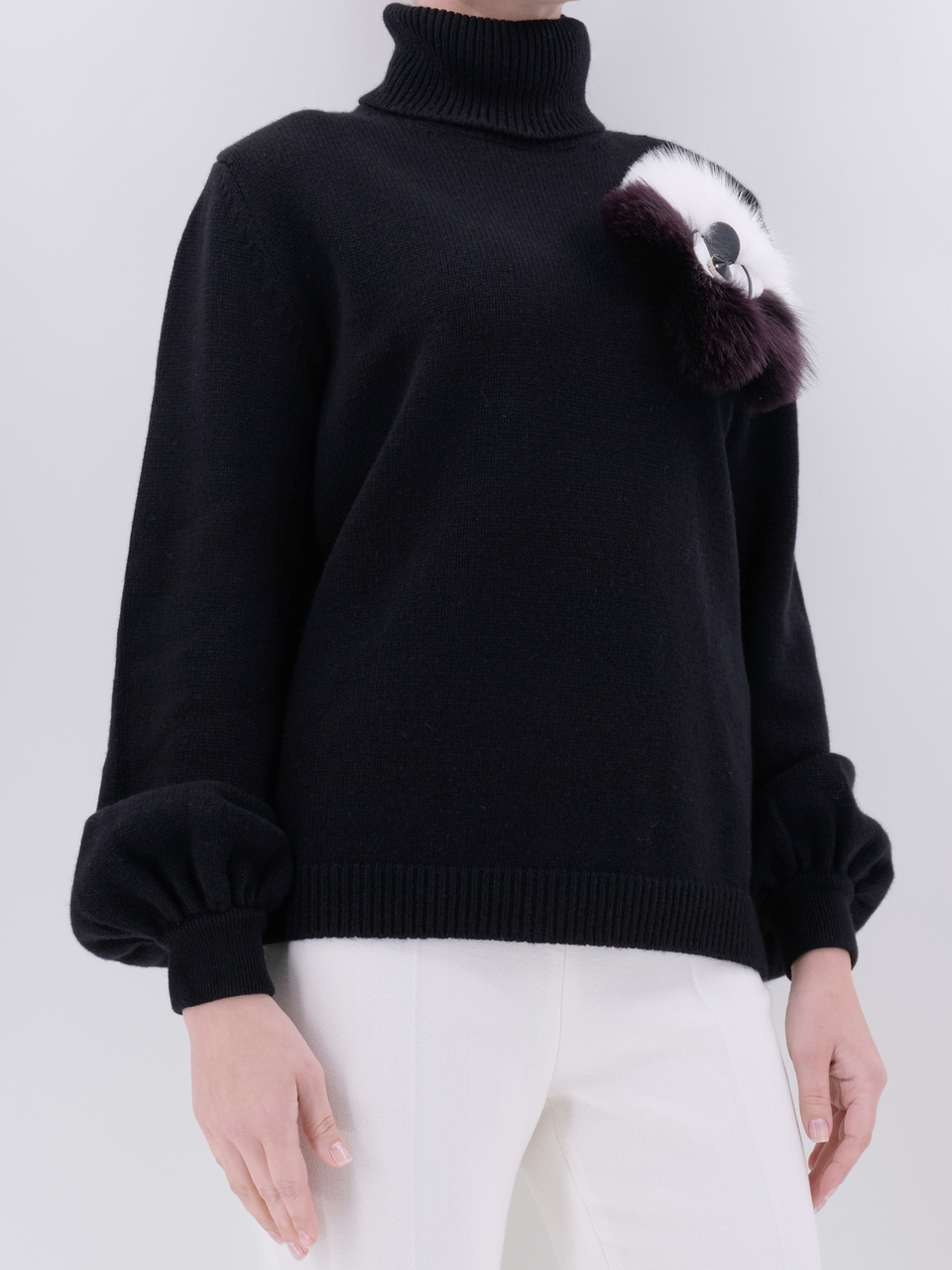 FENDI Черный кашемировый джемпер / свитер, фото 2