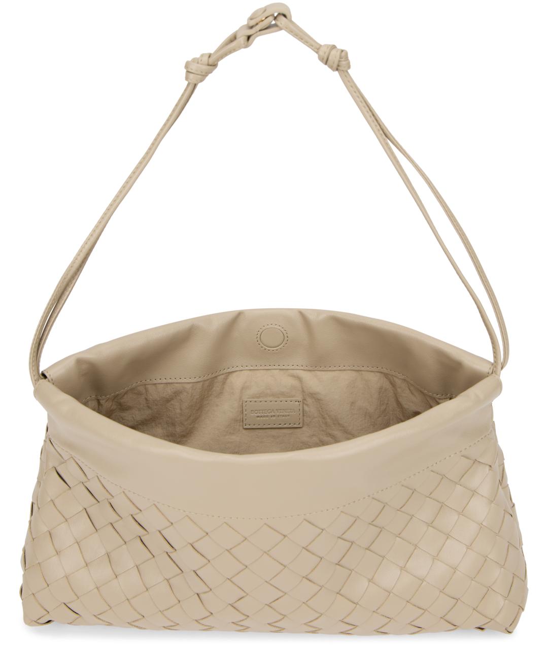 BOTTEGA VENETA Бежевая кожаная сумка через плечо, фото 5