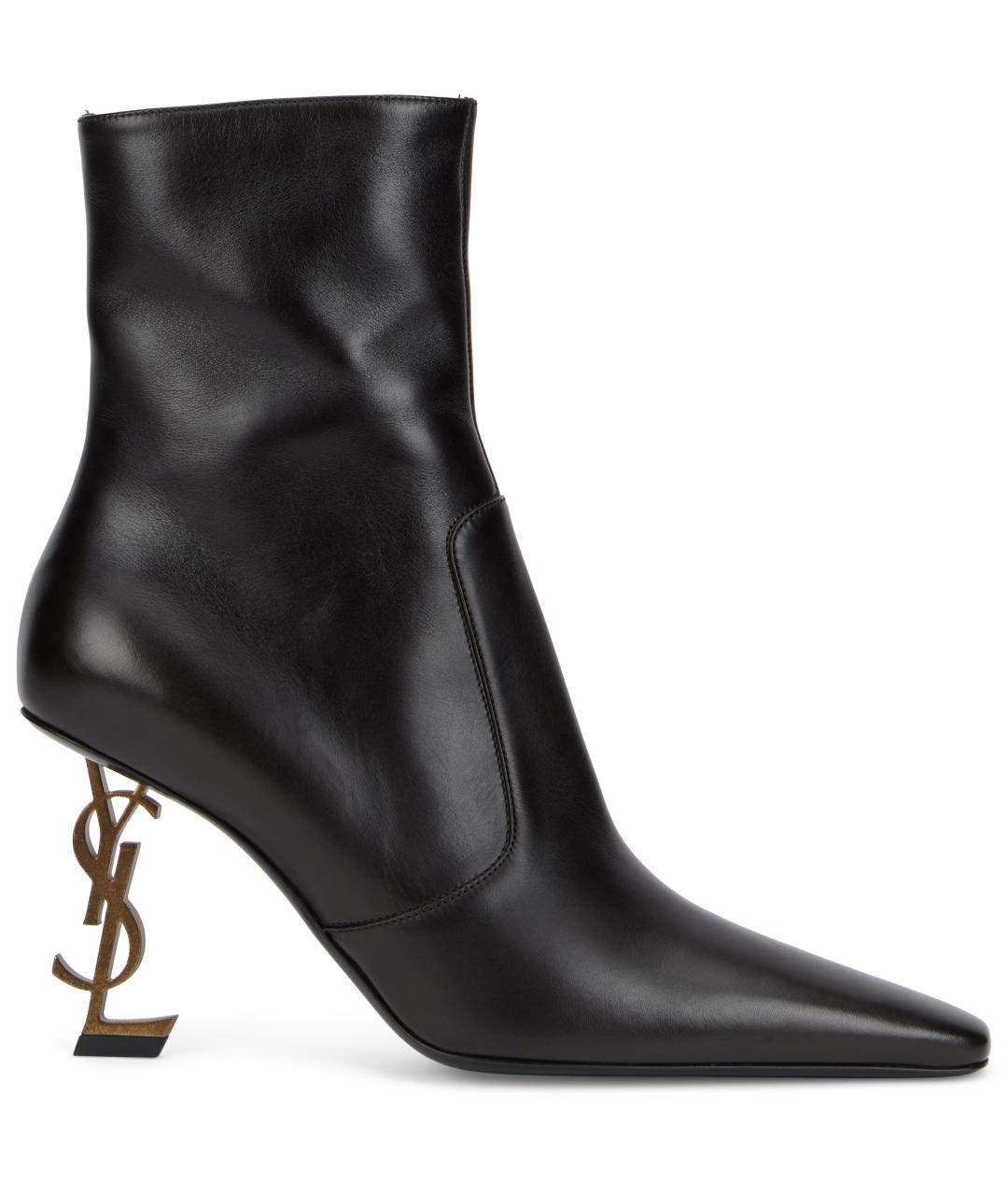 SAINT LAURENT Черные кожаные ботильоны, фото 2