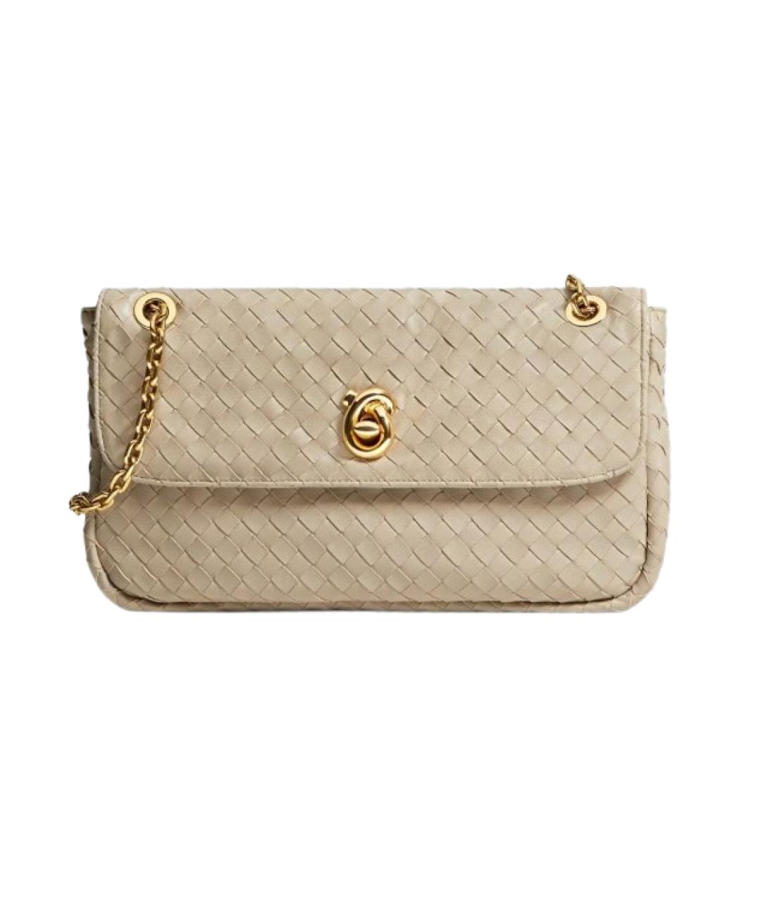 BOTTEGA VENETA Бежевая кожаная сумка через плечо, фото 1