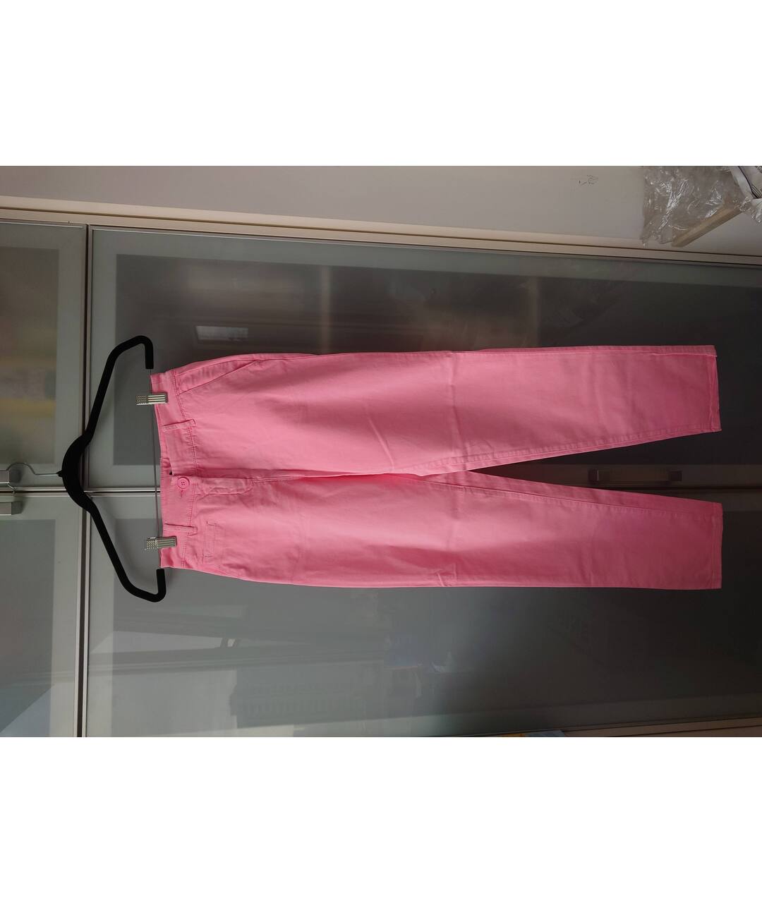 ARMANI EXCHANGE Розовые хлопковые прямые брюки, фото 5