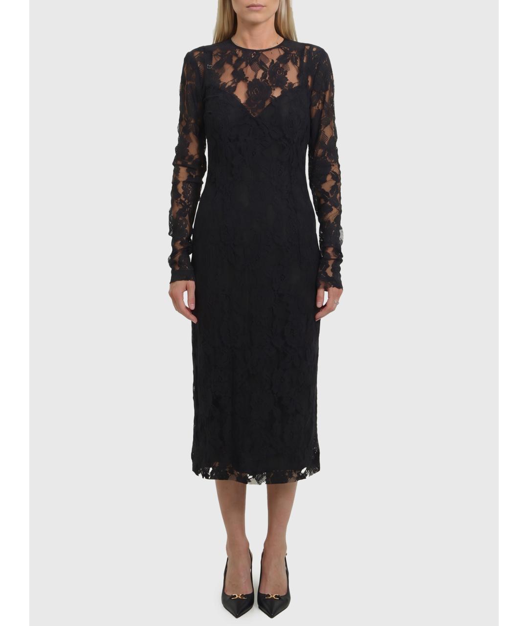 DOLCE&GABBANA Черное хлопковое платье, фото 4