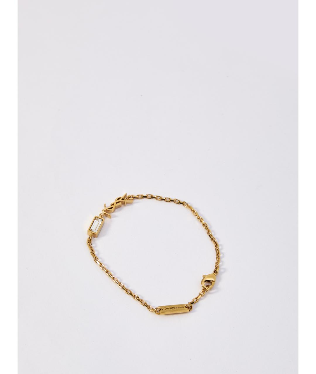 SAINT LAURENT Золотой металлический браслет, фото 3