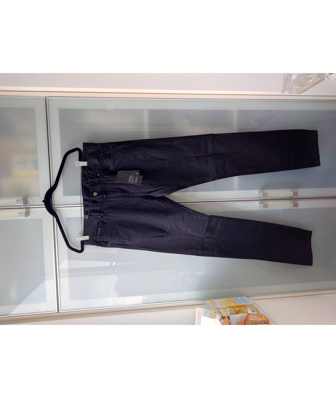 ARMANI EXCHANGE Черные хлопко-эластановые джинсы скинни, фото 5