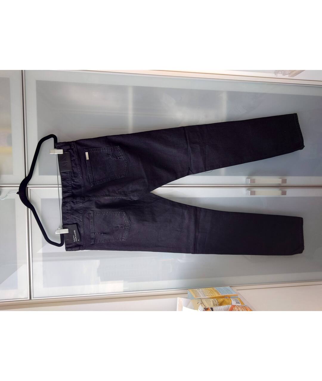 ARMANI EXCHANGE Черные хлопко-эластановые джинсы скинни, фото 2