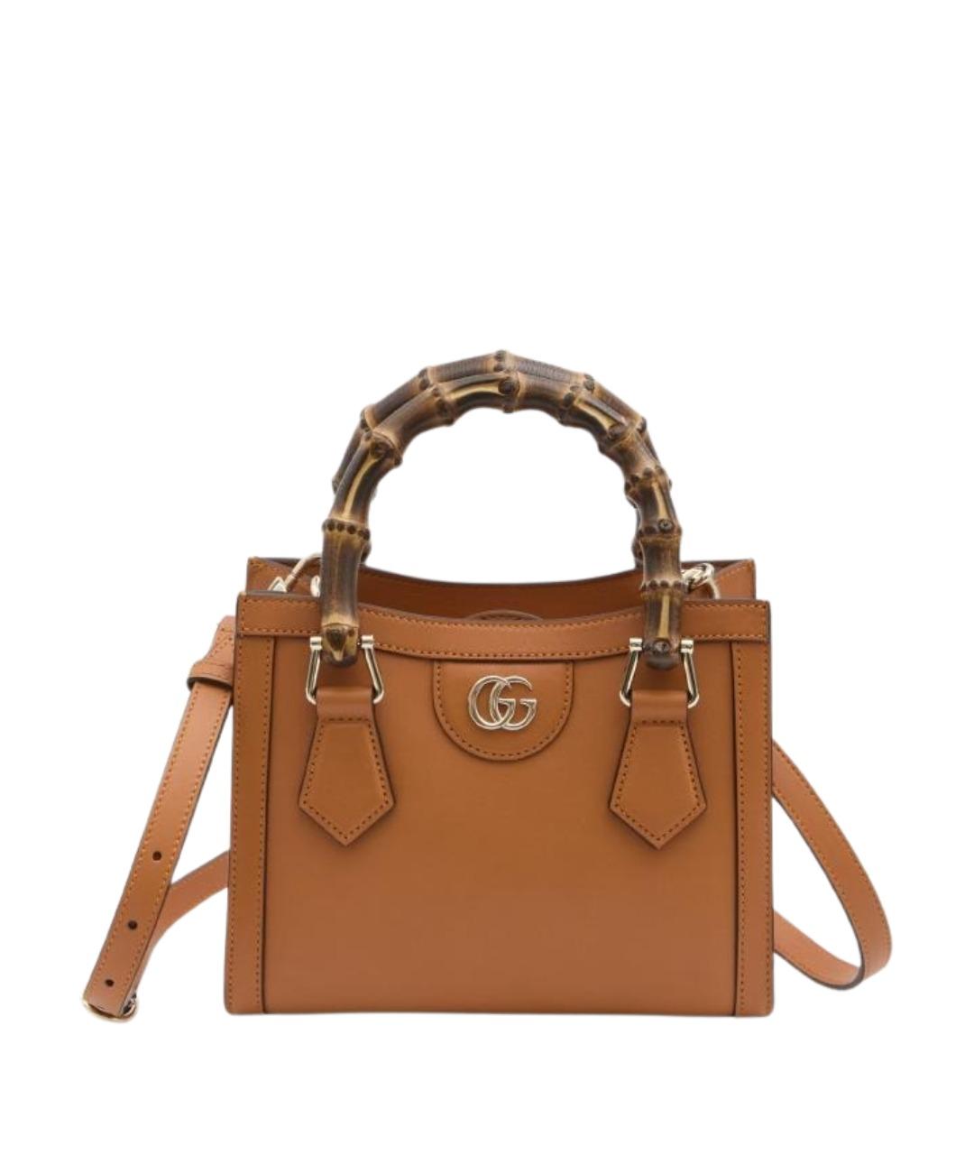 GUCCI Коричневая кожаная сумка тоут, фото 1