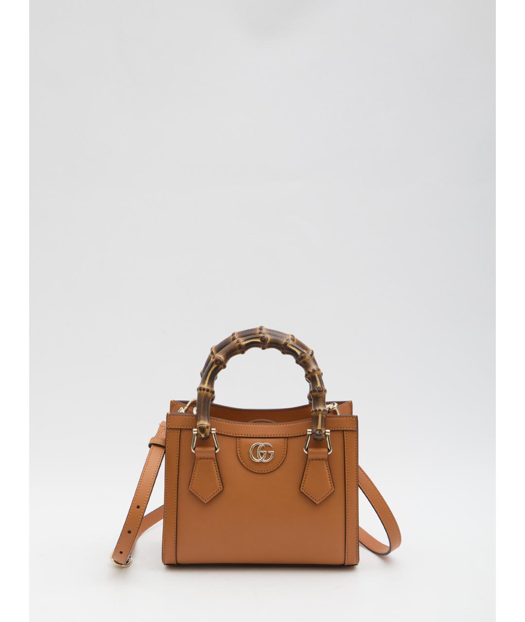 GUCCI Коричневая кожаная сумка тоут, фото 5
