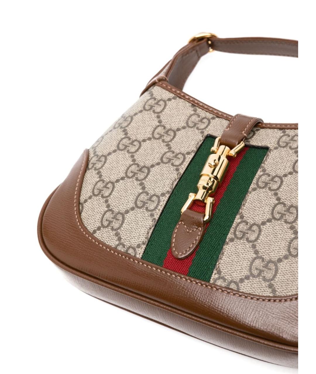 GUCCI Бежевая кожаная сумка через плечо, фото 3