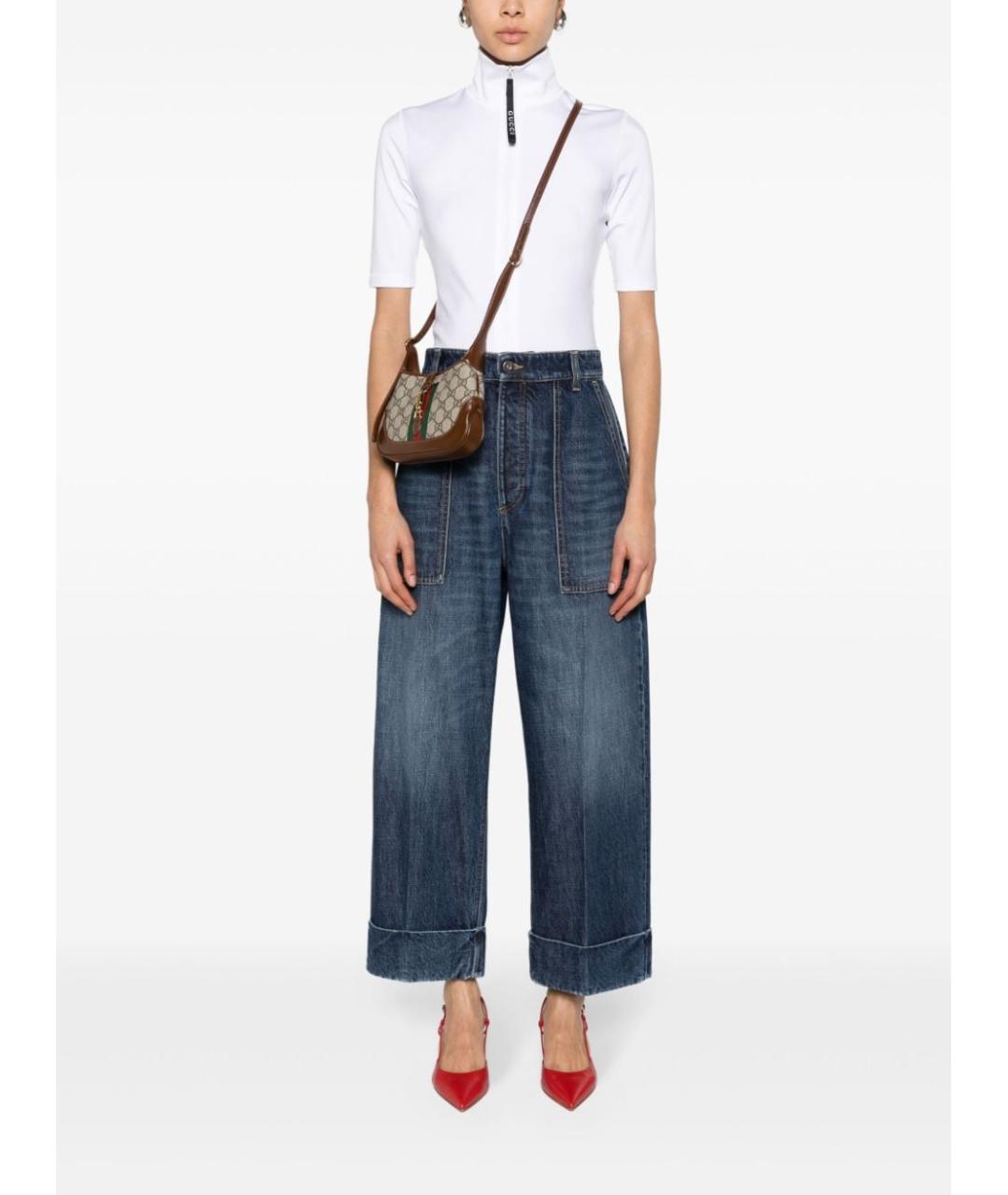 GUCCI Бежевая кожаная сумка через плечо, фото 5