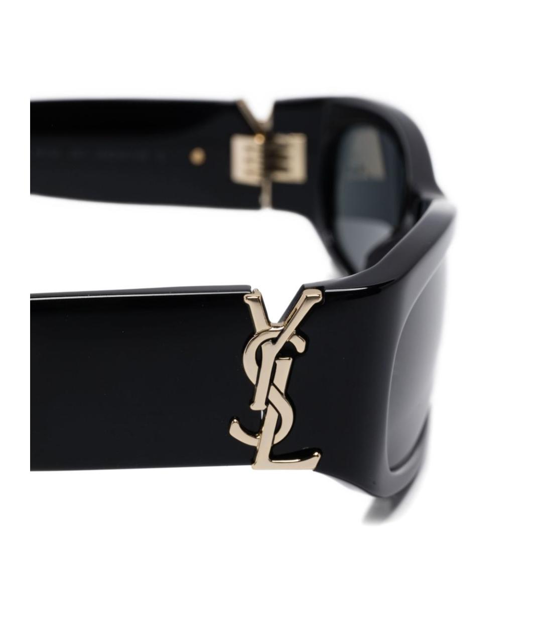 SAINT LAURENT Черные пластиковые солнцезащитные очки, фото 3