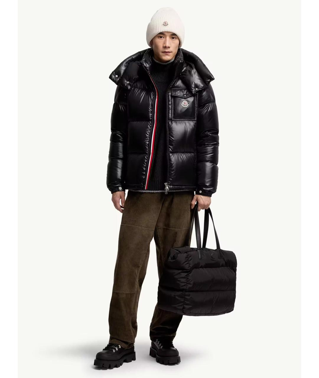 MONCLER Черный полиамидовый пуховик, фото 2