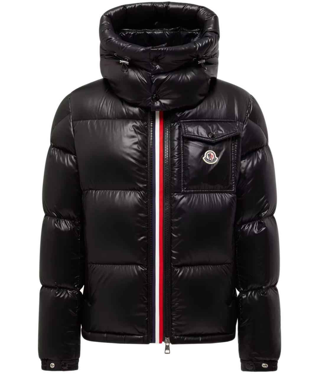 MONCLER Черный полиамидовый пуховик, фото 1
