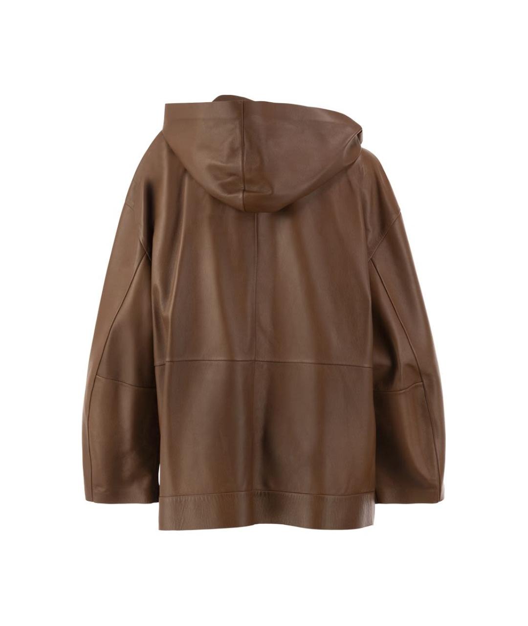 MAX MARA Коричневая кожаная куртка, фото 2