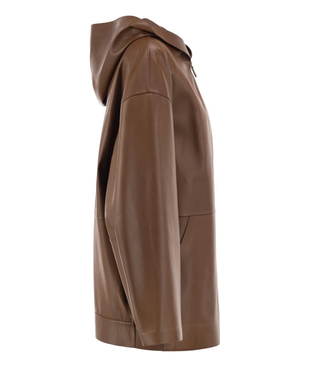 MAX MARA Коричневая кожаная куртка, фото 3
