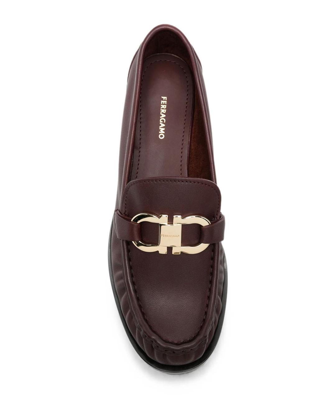FERRAGAMO Коричневые кожаные лоферы, фото 4