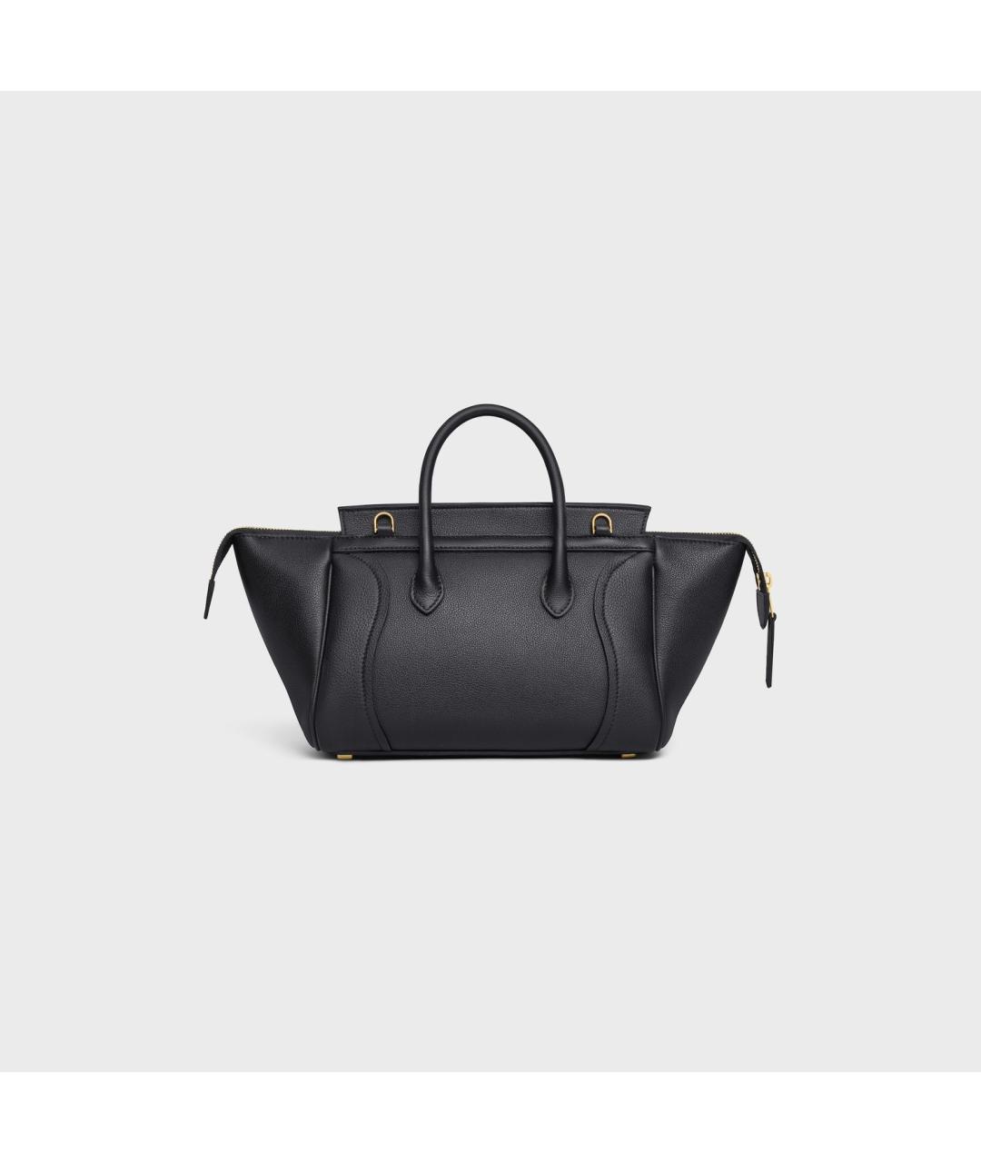 CELINE Черная кожаная сумка тоут, фото 3