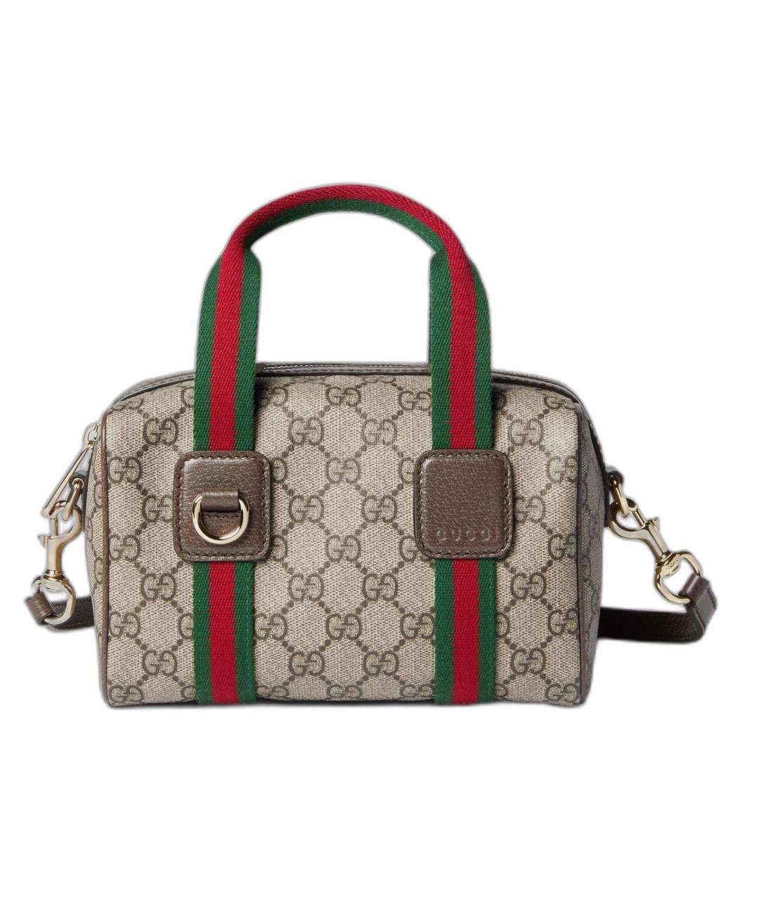 GUCCI Бежевая канва сумка с короткими ручками, фото 1