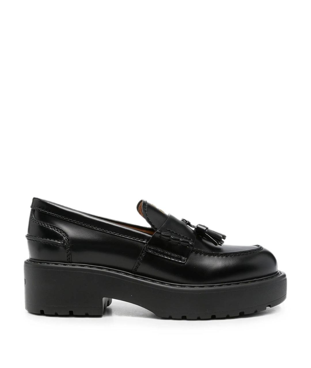MIU MIU Черные кожаные лоферы, фото 1
