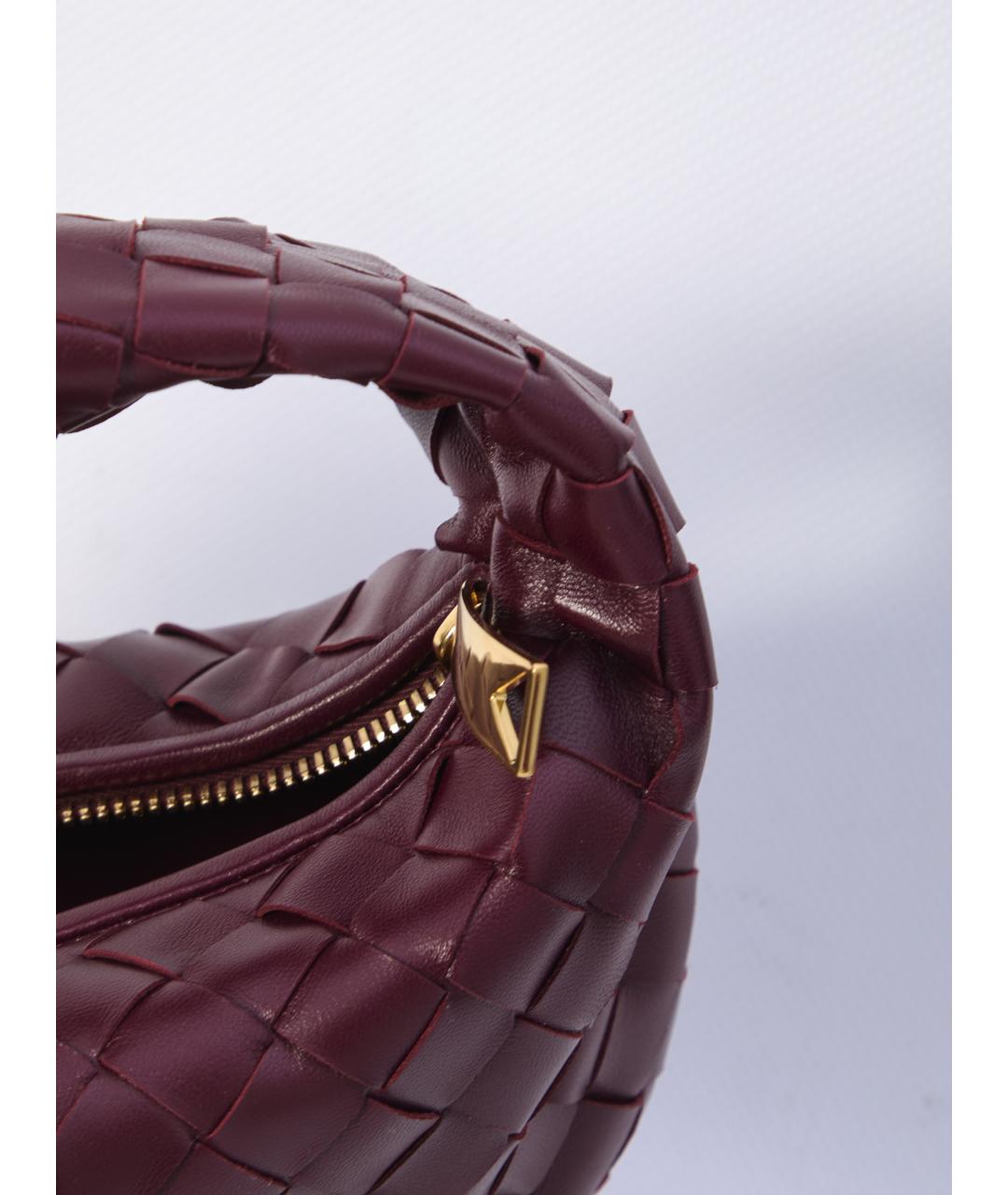 BOTTEGA VENETA Бордовая кожаная сумка с короткими ручками, фото 4