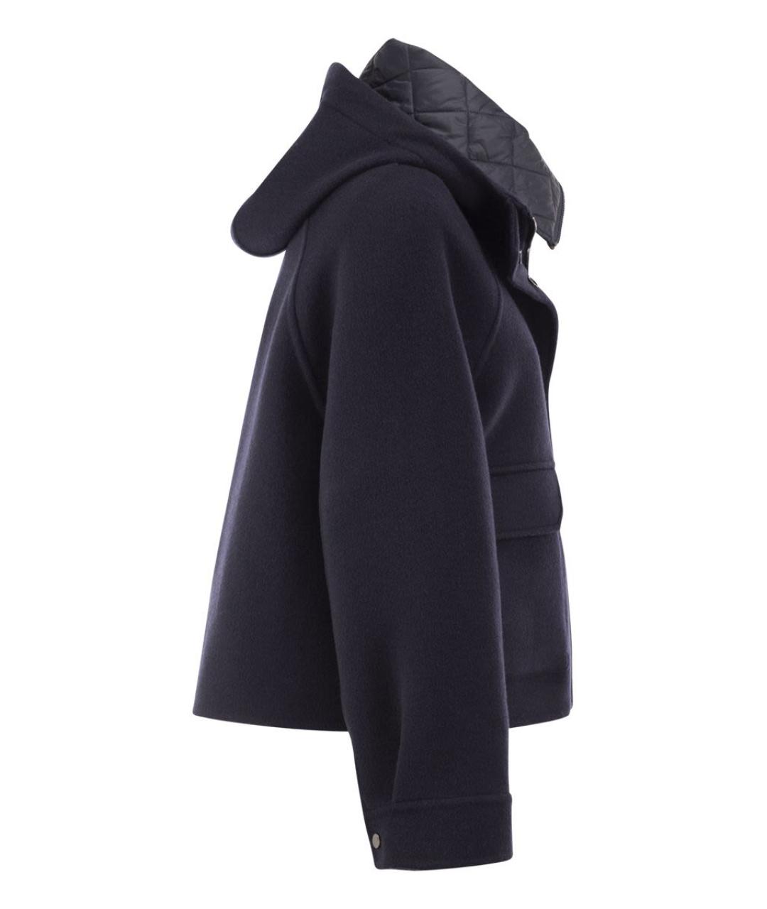 BRUNELLO CUCINELLI Темно-синее шерстяное пальто, фото 3