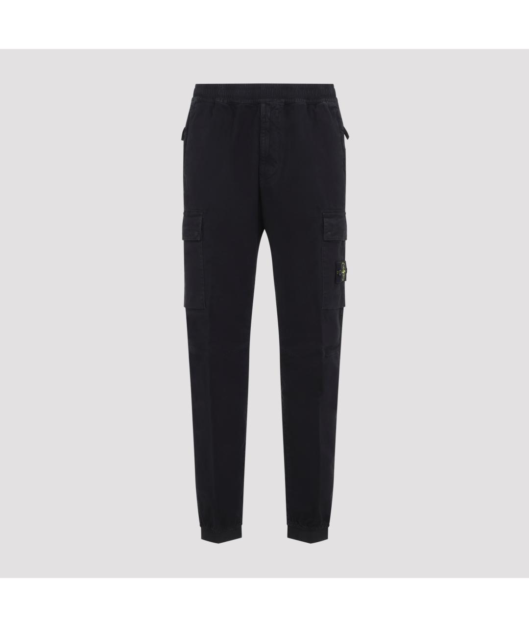 STONE ISLAND Черные хлопковые повседневные брюки, фото 2