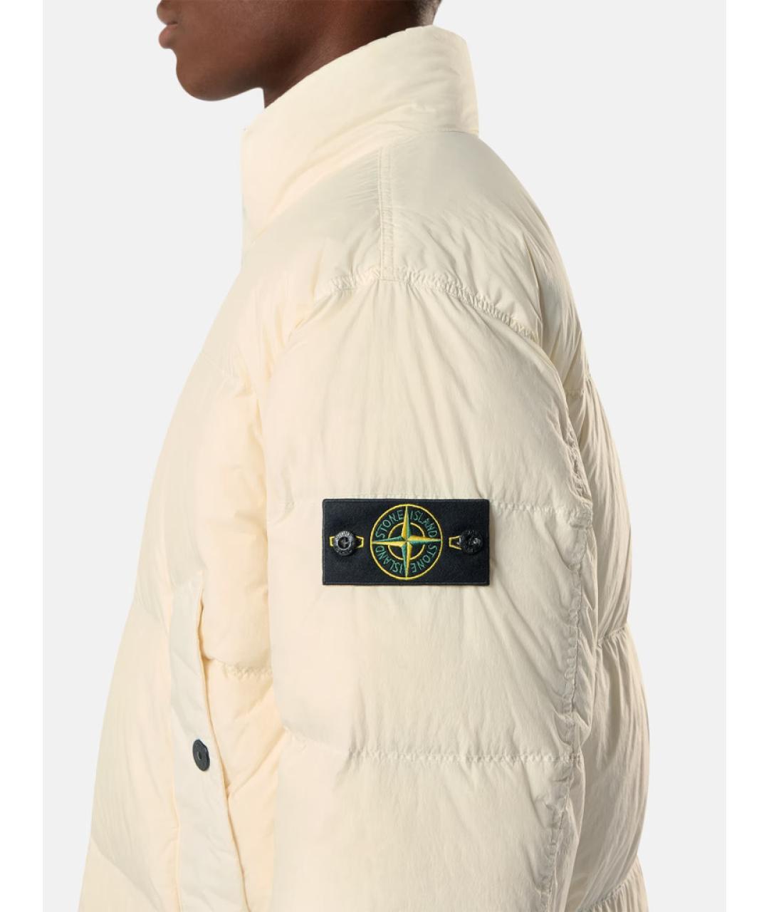 STONE ISLAND Белый полиамидовый пуховик, фото 4