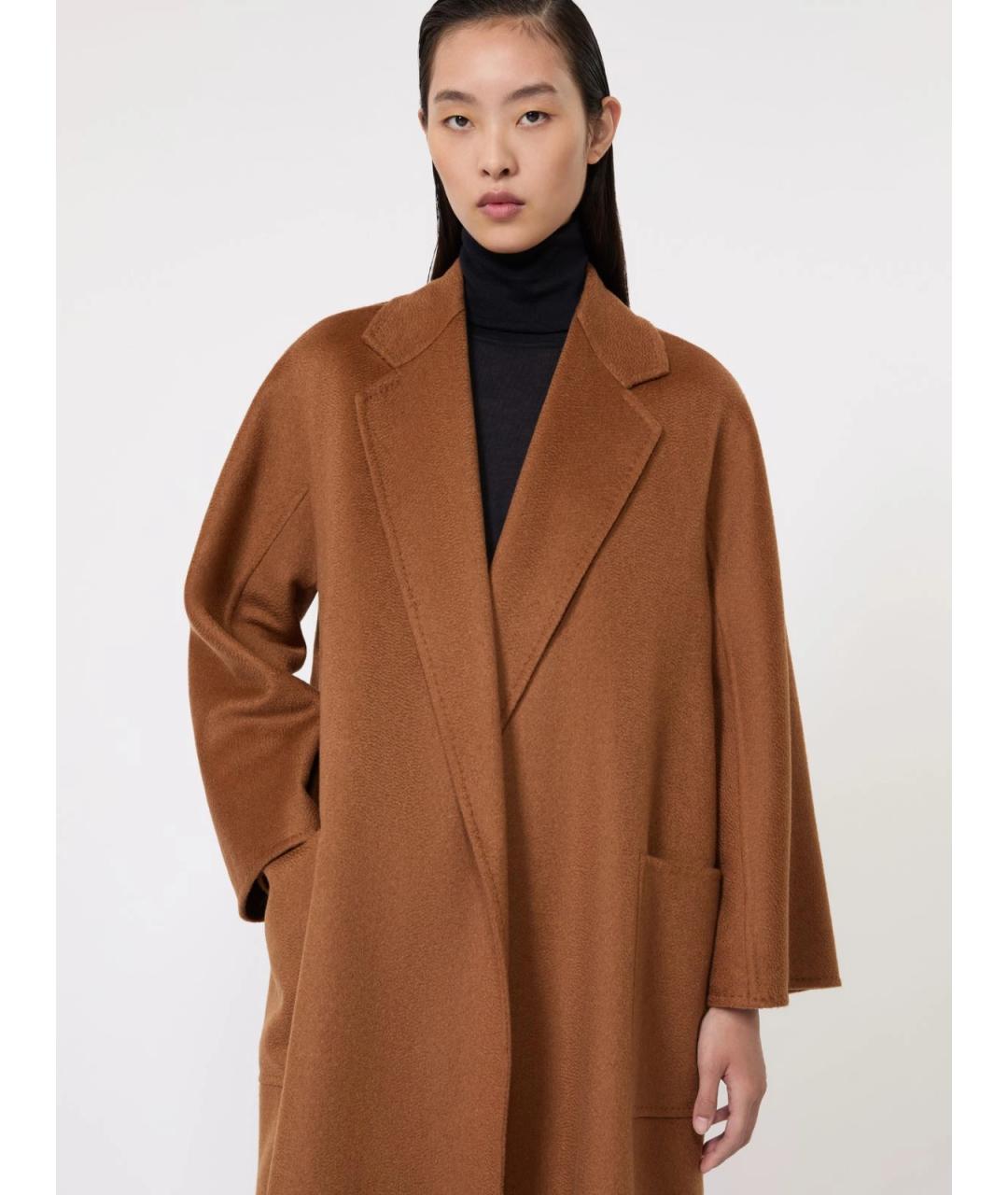 MAX MARA Коричневое кашемировое пальто, фото 5