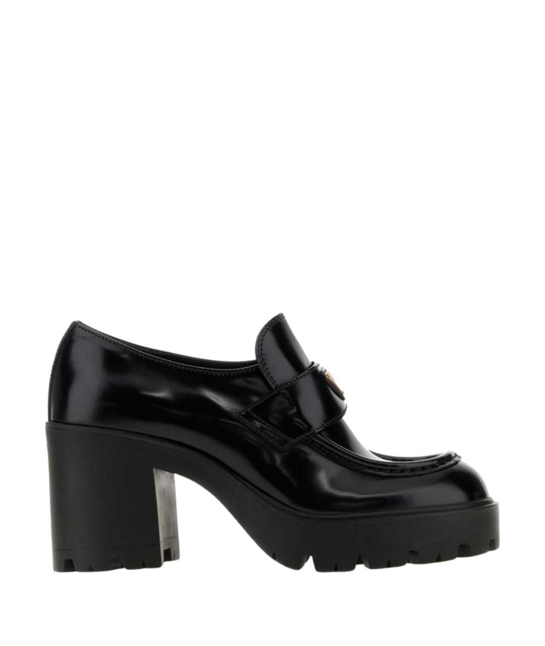 PRADA Черные кожаные лоферы, фото 1