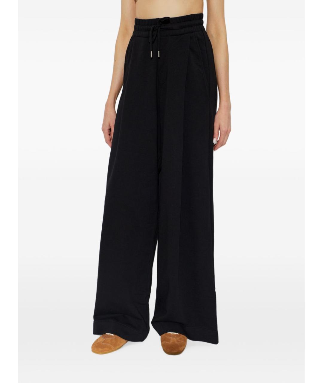 DRIES VAN NOTEN Черные хлопковые прямые брюки, фото 3