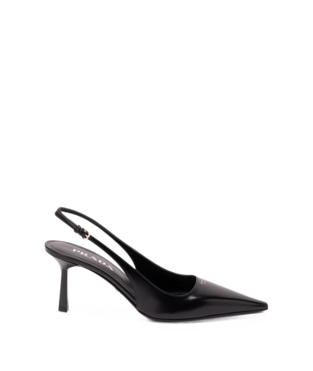 PRADA Черные кожаные туфли, фото 1