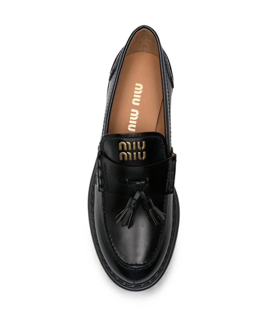 MIU MIU Черные кожаные лоферы, фото 4